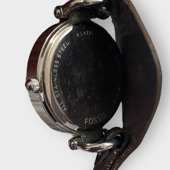 Fossil Georgia ES3060 Womens Brown Leather Analog Dial Quartz Wrist Watch - Picture 6 of 8